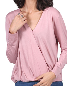 BLUSA MANGA LARGA ROSA PALO